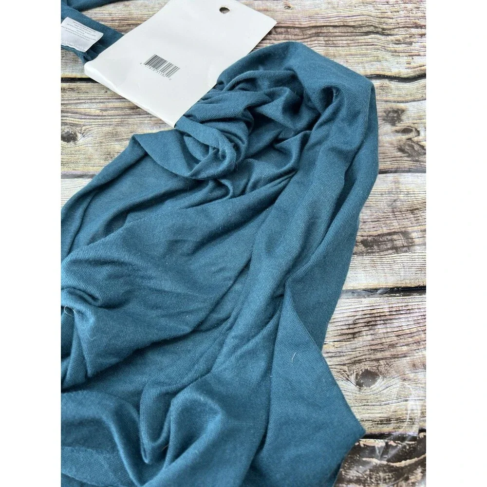 Braided Scarf Necklace With Fringe Vibrant Teal 48” Braided NEW